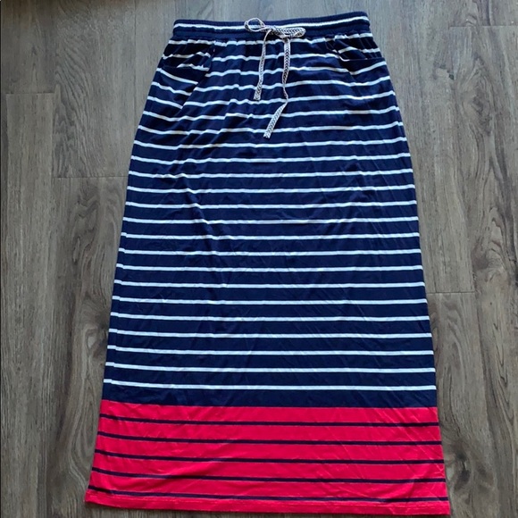 Max Studio Striped Maxi Skirt With Pockets - Picture 1 of 11